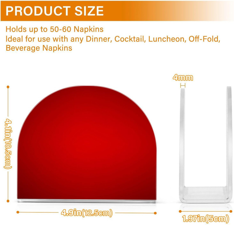 Plain Red Solid Color Napkin Holder Table Standing Kitchen Dining Room Decor gallery