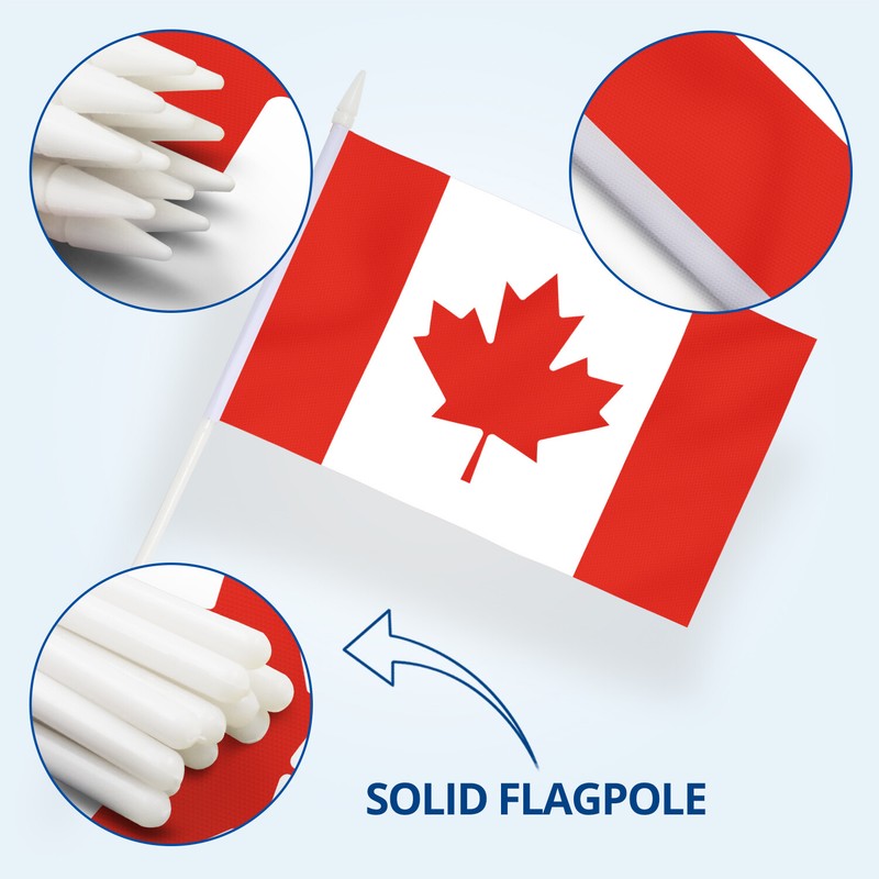 Anley Canada Mini Flag 12 Pack Hand Held Small Miniature Canadian Flags on Stick gallery