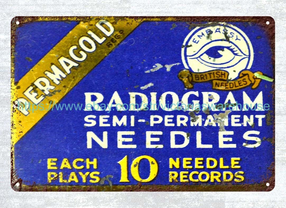 Radiogram semi permanent needles metal tin sign discount unframed art gallery