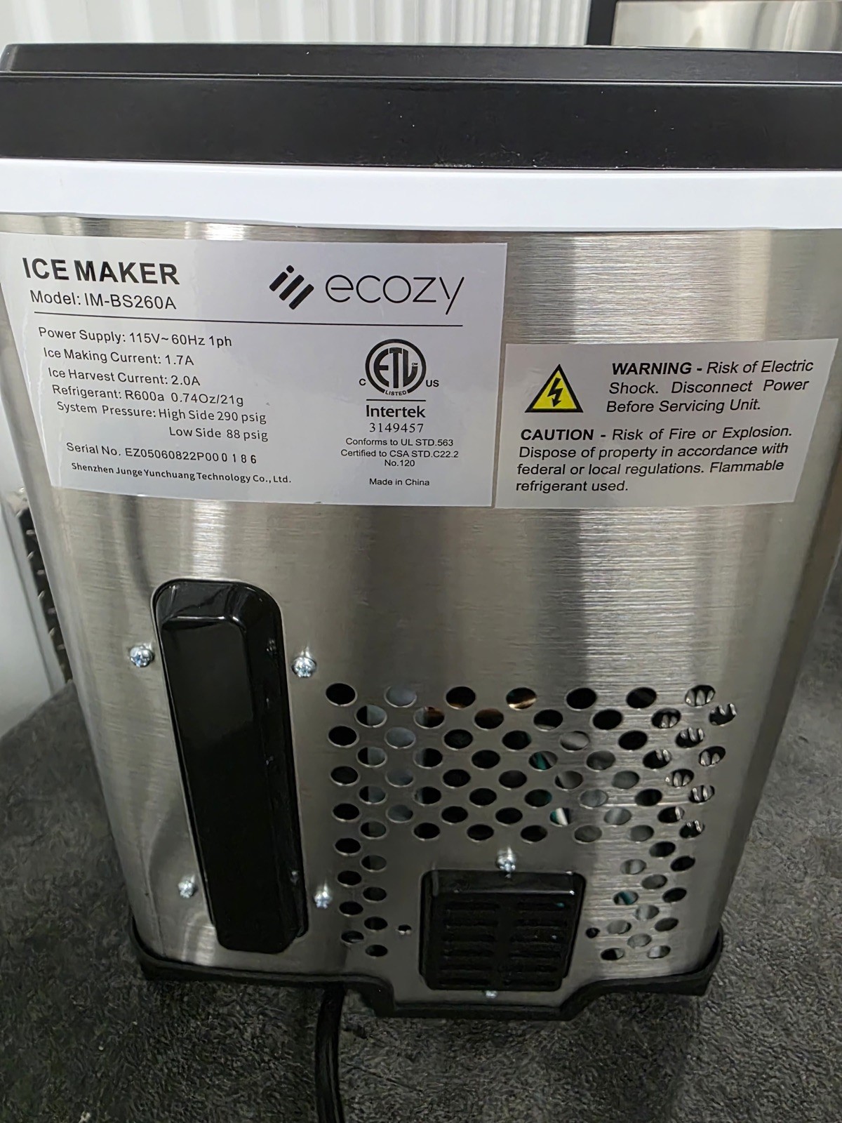 🌟ecozy Portable Ice Maker Countertop 9 Cubes Ready in 6 Mins 26.5 lbs 24 H🌟 gallery
