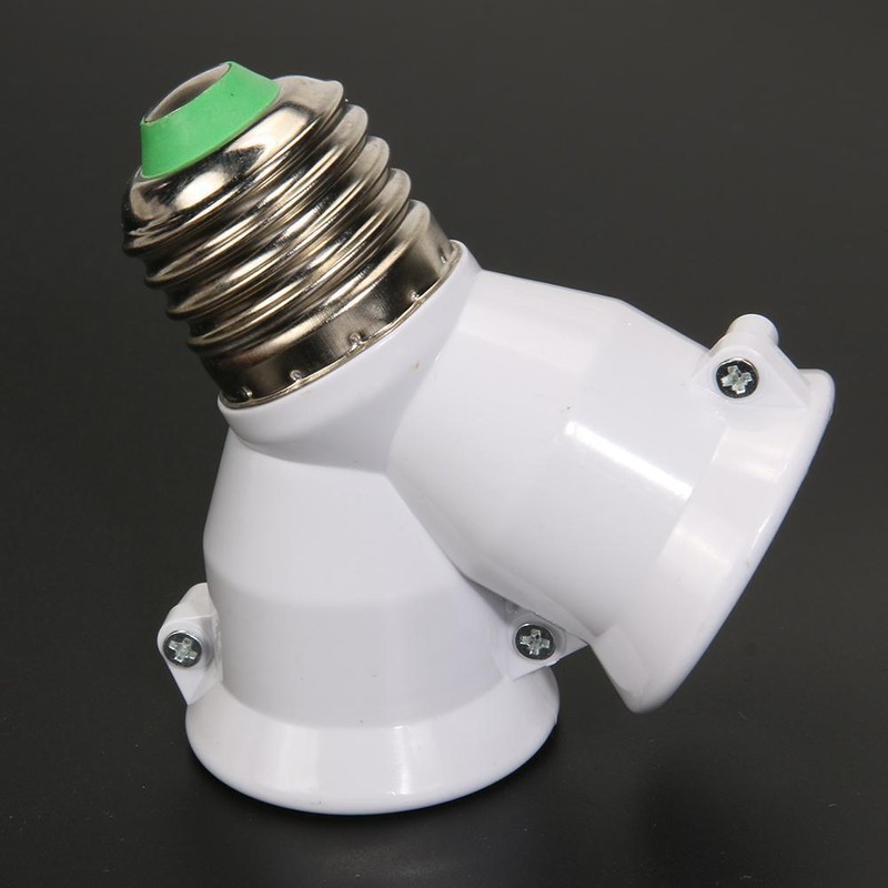 6x Lamp 2in1 E27 Socket Splitter Adapter Light Double Y Bulb Base Stand Holder gallery