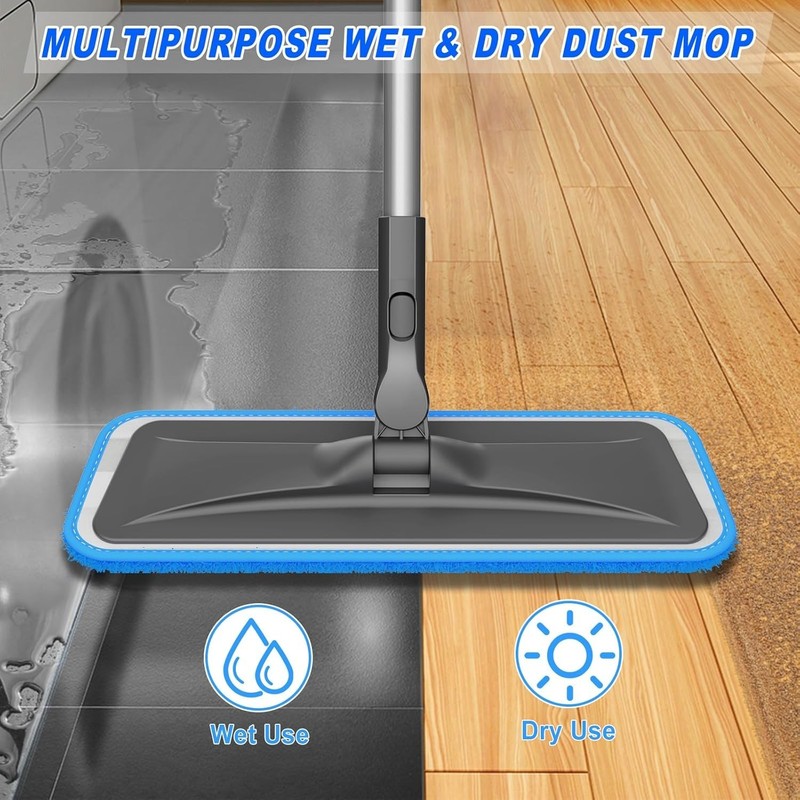 Multi-Purpose Microfiber Mop with Spin Head & Washable Pads - Great for Homes gallery