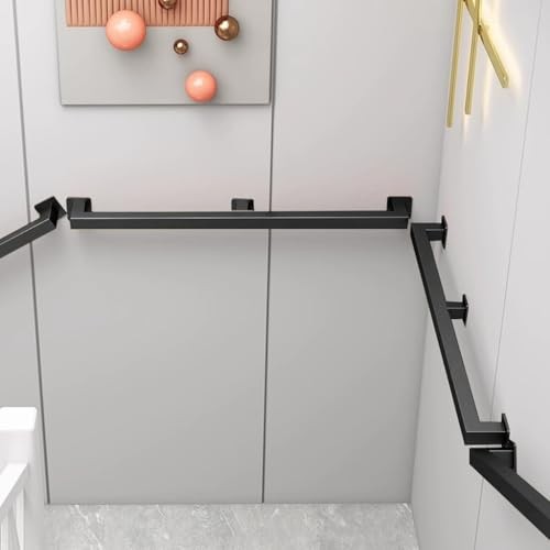 7ft Staircase Handrail for Indoor Stairs, Modern Hand 84inch / 7ft Black gallery