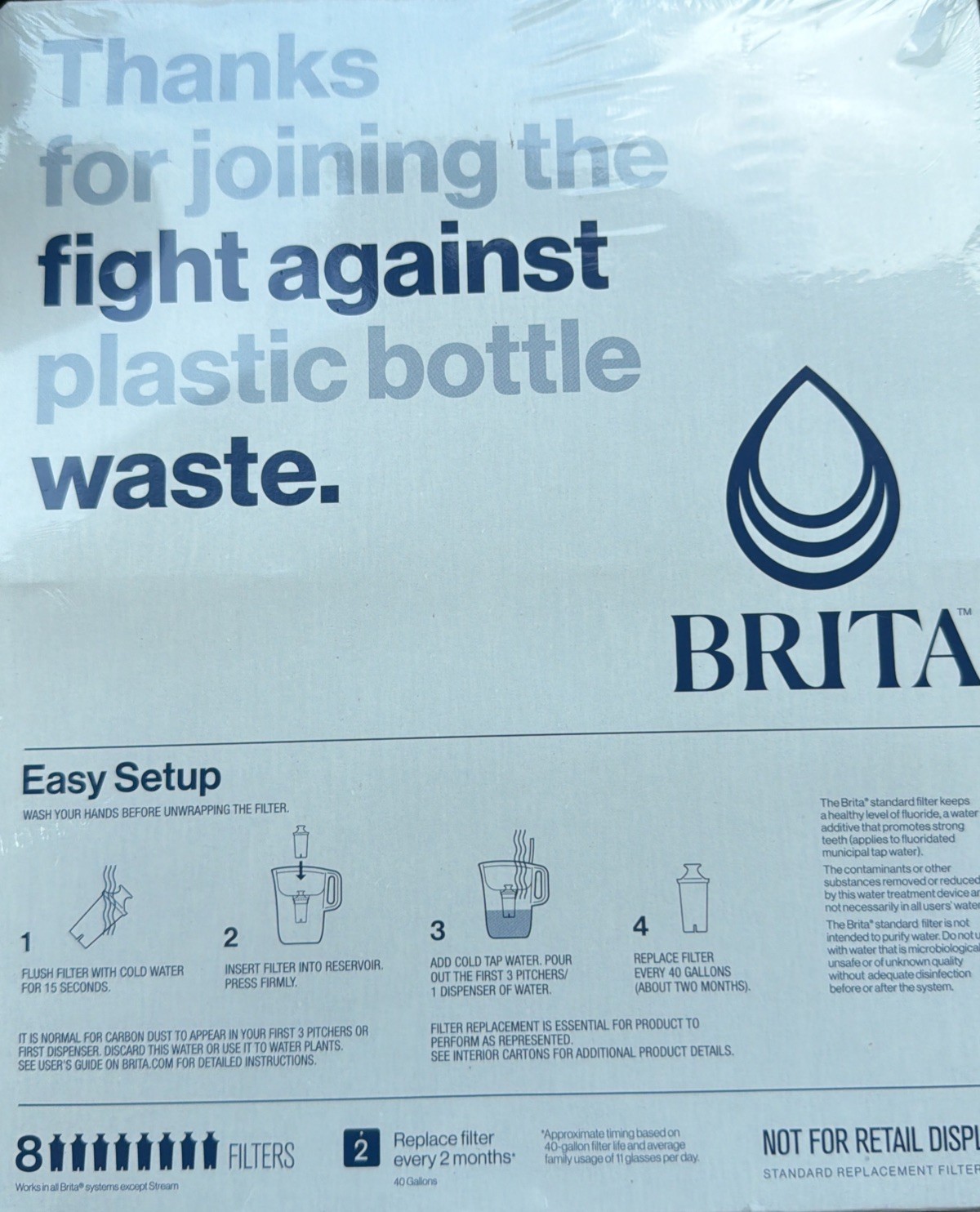Brita Standard Water Filter for Pitchers 8-Pack BPA-Free Lasts 2 Months gallery