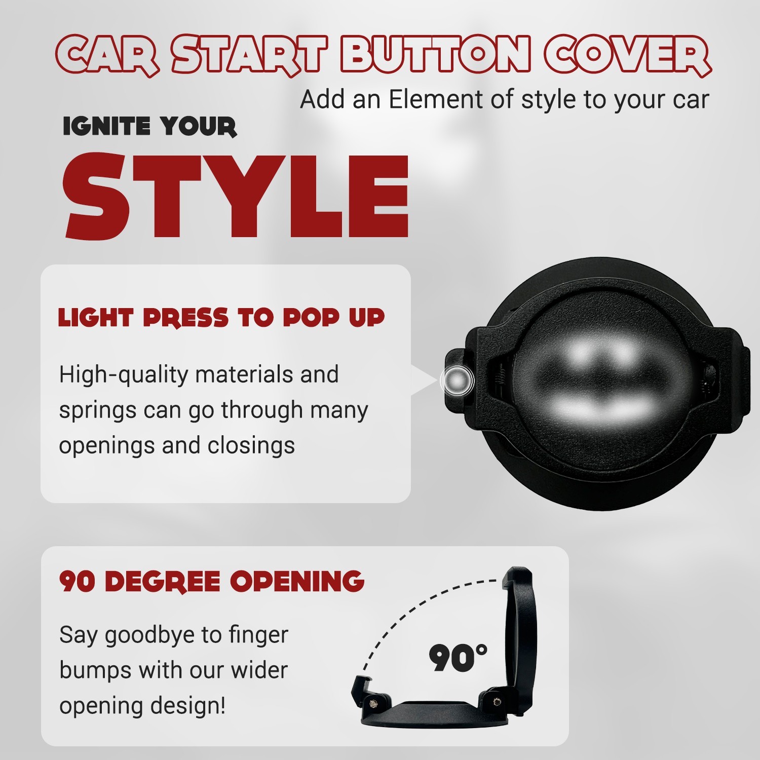 Car Push Engine Start Button Cover, Touch Button Protector Cover gallery