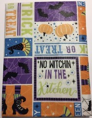 Halloween Vinyl Tablecloth Witch Theme No Witchin’ In The Kitchen 52×70 New
