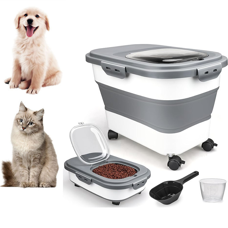 Dog Food Storage Container Collapsible Food Storage Containers w/ Wheels & Scoop gallery