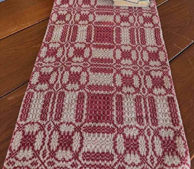 NEW PRIMITIVE TABLE RUNNER RED TAN WOVEN CAMBRIDGE 72"x14" XL Farmhouse Rustic gallery