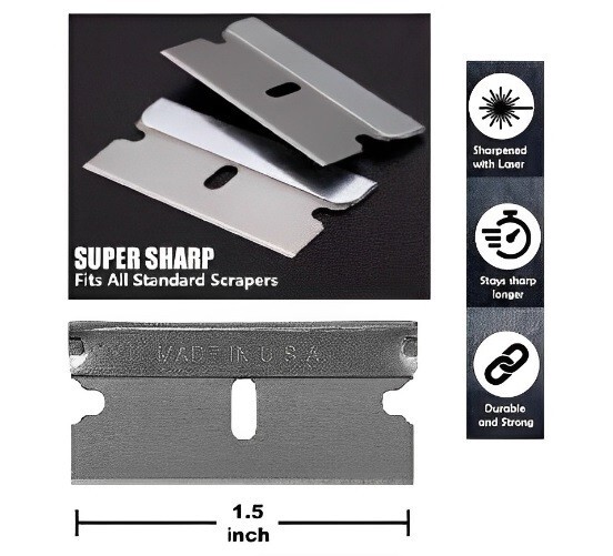 10 pc Razor Blades Single Edge Extra Sharp Super Strong.. Made in USA!! gallery