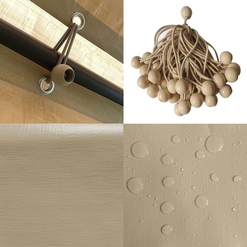 Carport Sidewall Panel with Elastic Ball Bungees, for 10x20 FT or 12x20 FT Ga... gallery