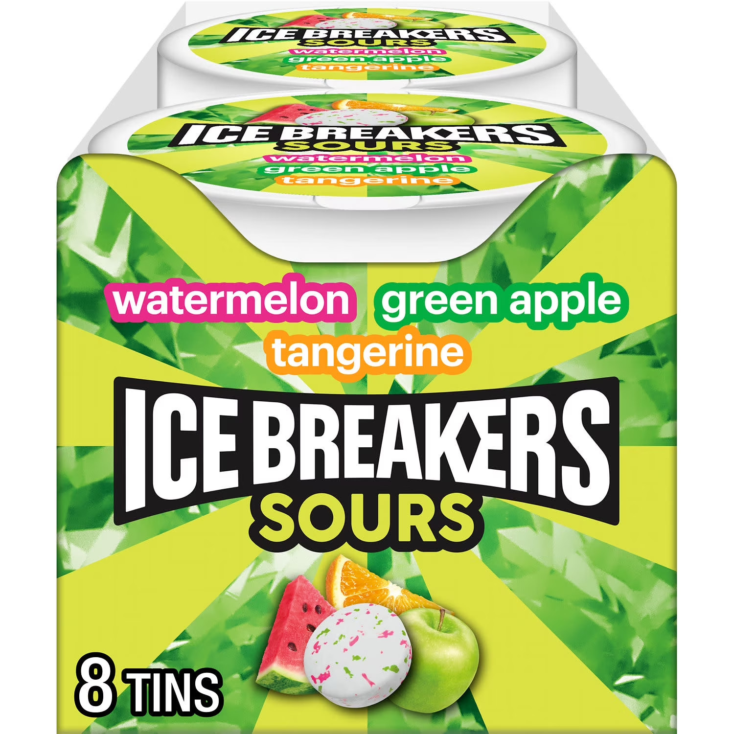 Ice Breakers Sours Assorted Fruit Flavored Sugar Free Mints, Tins 1.5 oz, 8 Coun gallery