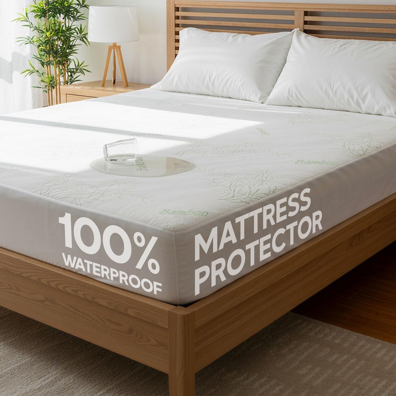 Waterproof Mattress Protector Cover- Bamboo Viscose 260 GSM Mattress Cover, B... gallery