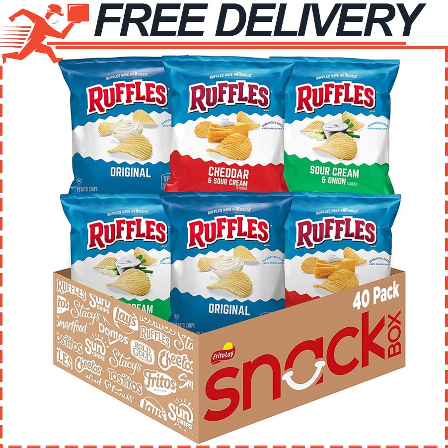 Ruffles Potato Chips Variety Pack, 40 Count 1 oz each gallery