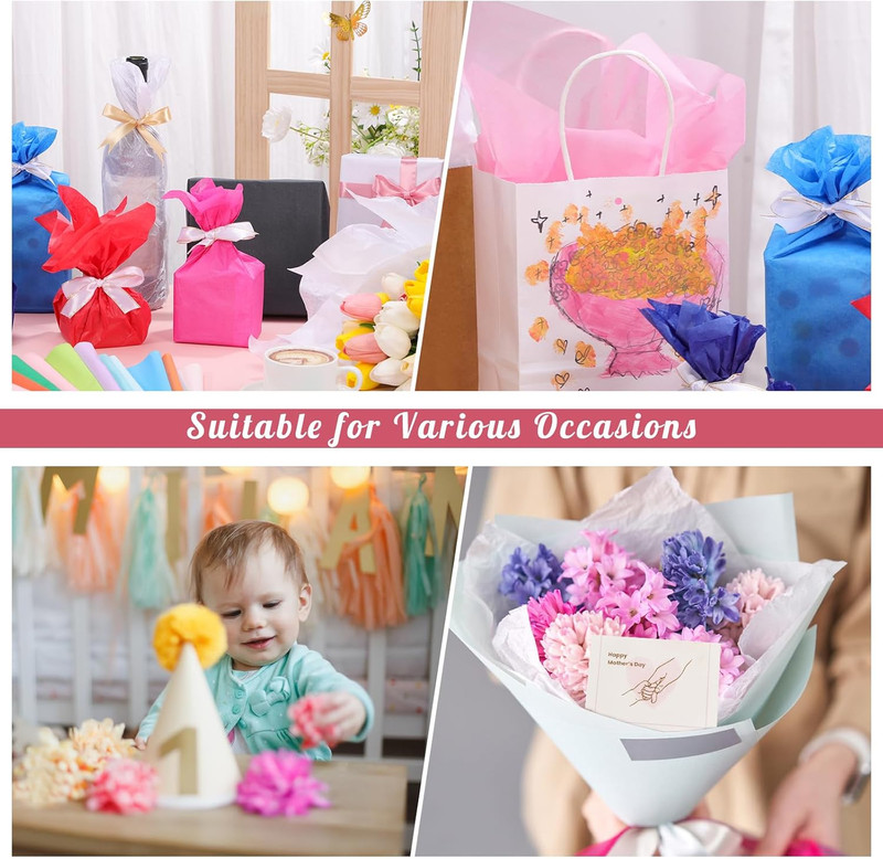 160 Sheets Tissue Paper Bulk for Gift Bags 20 X 14 Inches Multicolor Gift Tissue gallery