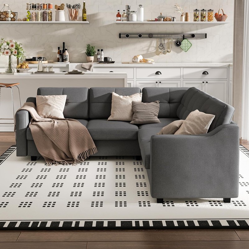 Convertible Sectional Sofa, 5-Seat Sofas L Shaped Couch for Living Room gallery