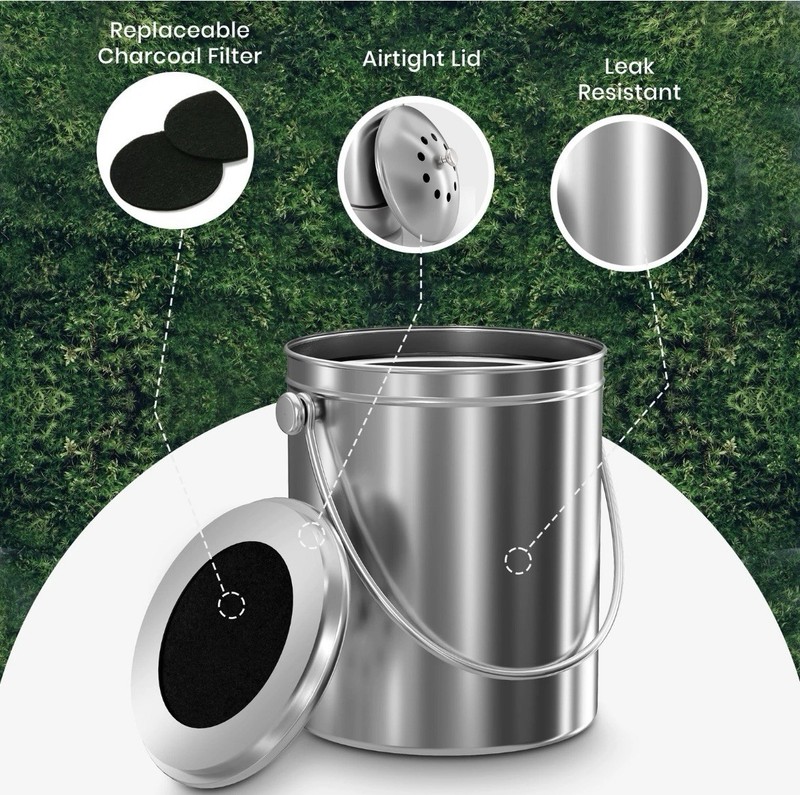 BRAND NEW Utopia Kitchen Compost Bin for Kitchen Countertop - 1.3 Gallon Bucket gallery