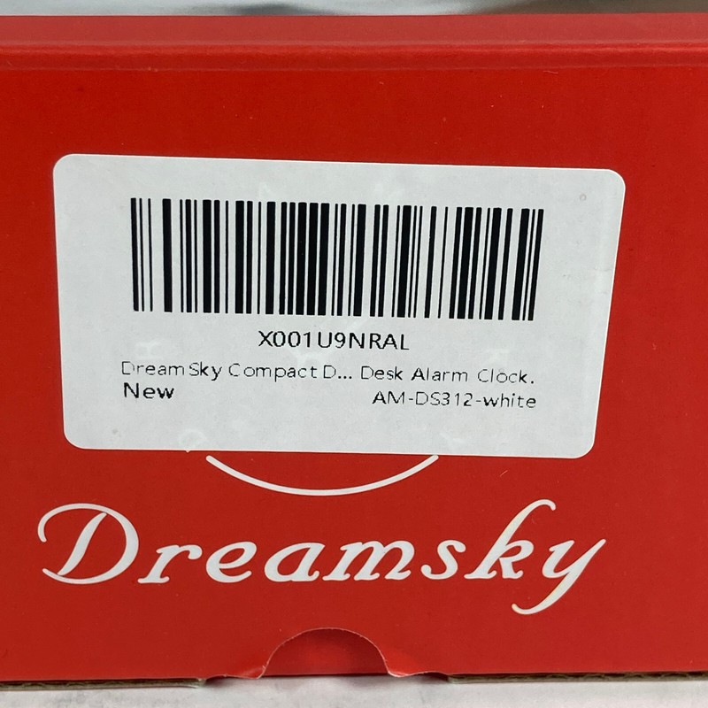 Dreamsky Compact Digital Alarm Clock USB Charger 0-100% Brightness White Display gallery