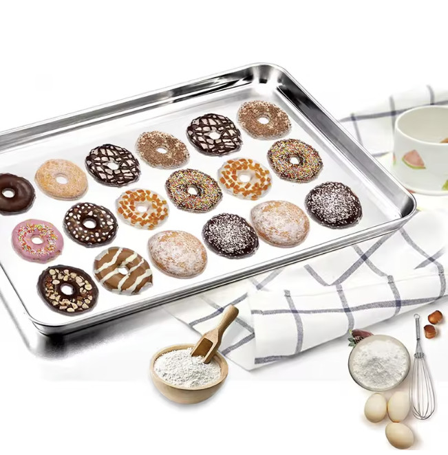 Stainless Steel Plate Rectangular Flat Bottom Tray Storage Trays Stainless Steel gallery
