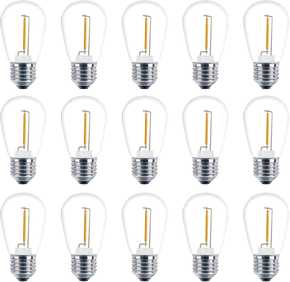 24 Pack LED S14 Replacement Light Bulbs, Shatterproof Outdoor 1 Watt to Replace
