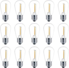 24 Pack LED S14 Replacement Light Bulbs, Shatterproof Outdoor 1 Watt to Replace