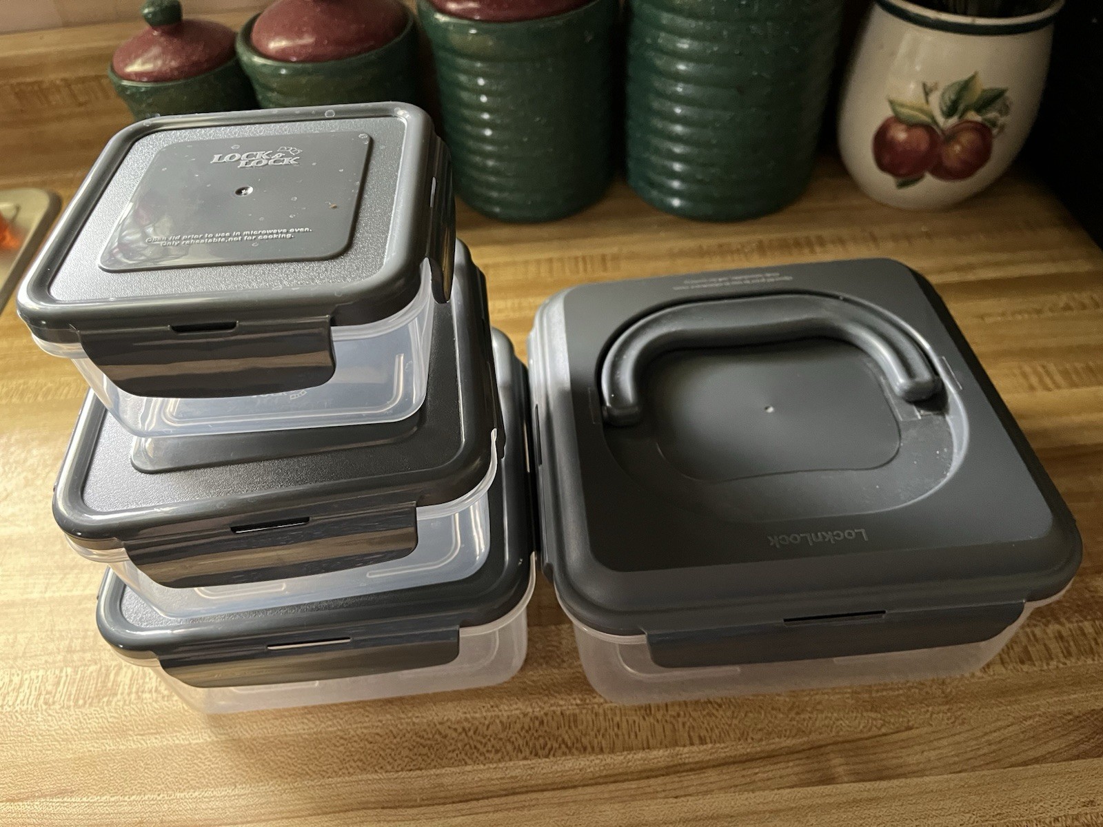 Lock N Lock Set of 4 Nestable Containers, Steel Gray, NEW gallery