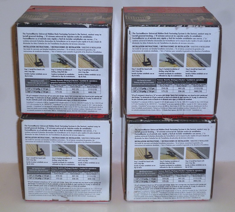 FastenMaster Universal Hidden Deck Fastening System 50 sq ft per box (Lot of 4) gallery