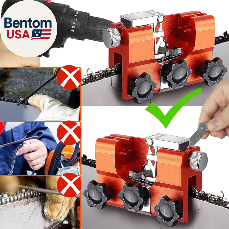 2025 Upgraded Chainsaw Sharpener,Chain Saw Sharpening Jig,Hand-Cranked Chainsaw gallery