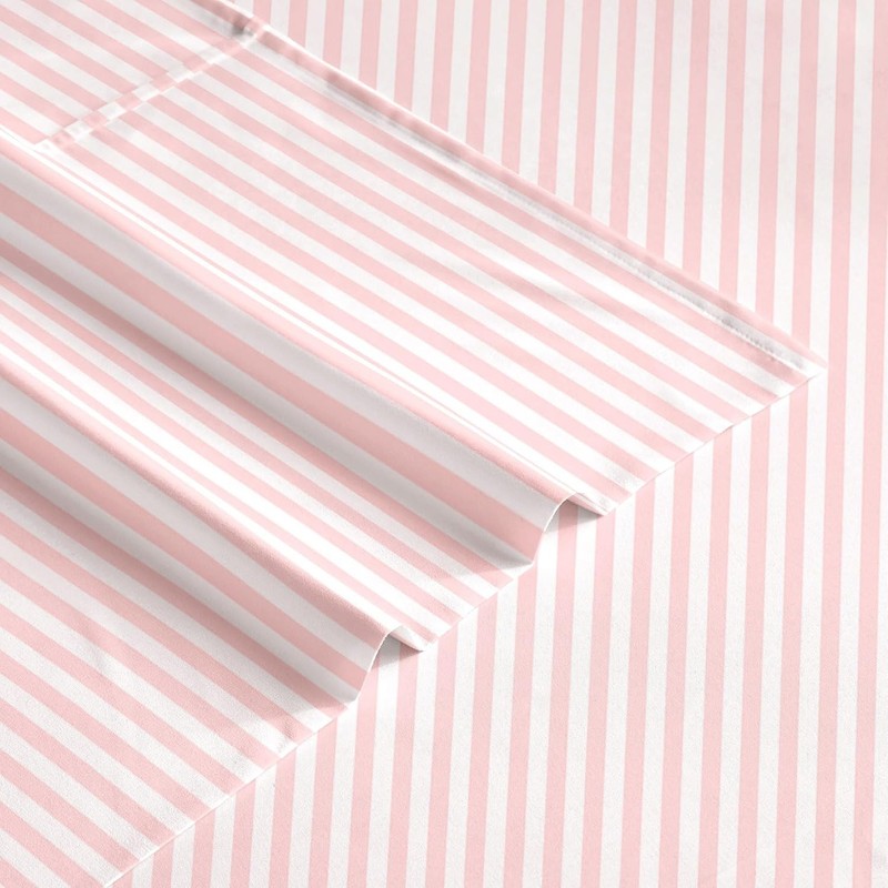 Wake In Cloud - Striped Bed Sheets, 4-Piece Sheet Set, Ticking Vertical Pin Stri gallery