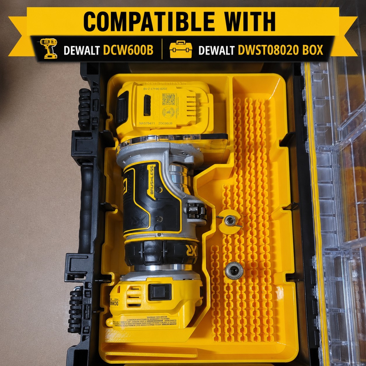 DeWalt DCW600B 20V Router Deep Compact Organizer (Insert Only) gallery