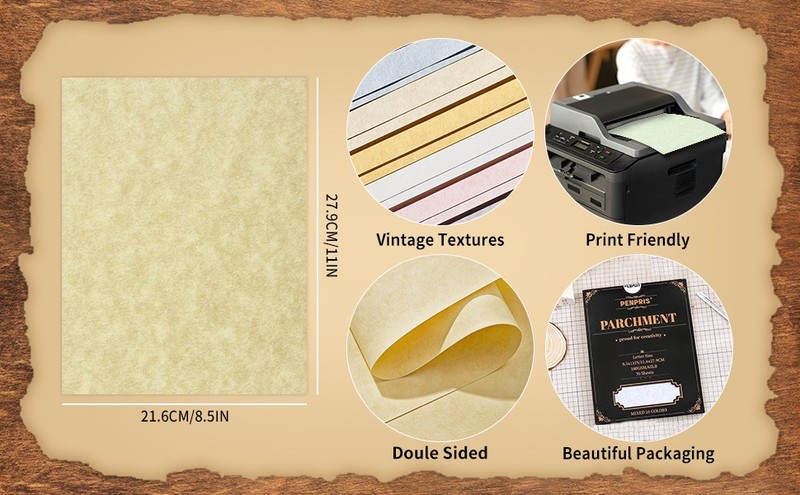 30 Sheets Parchment Paper - Crey White 8.5” x 11” Letter Size Parchment gallery