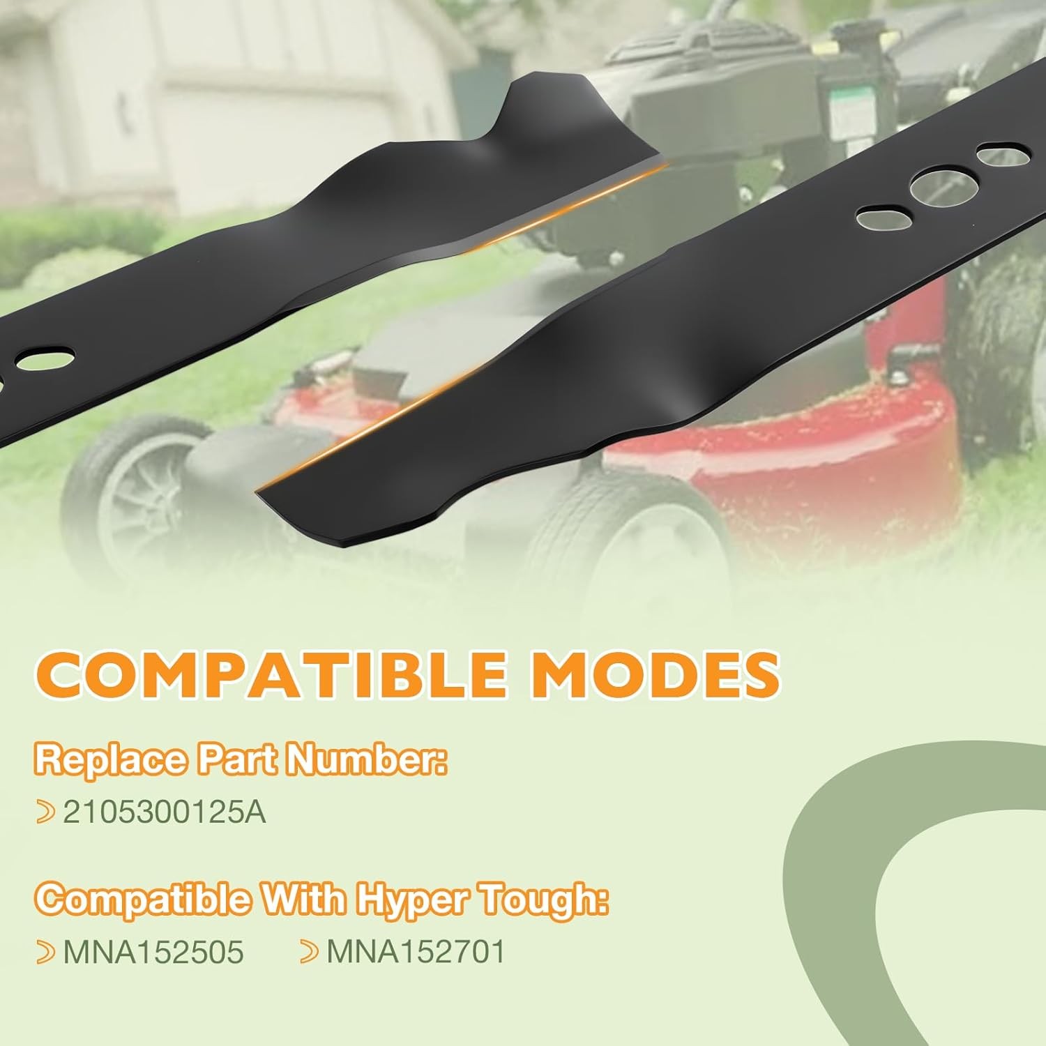 2Pcs 2105300125A 20" Mower Blade For MNA152505 MNA152701 Lawn Mower Deck Black gallery