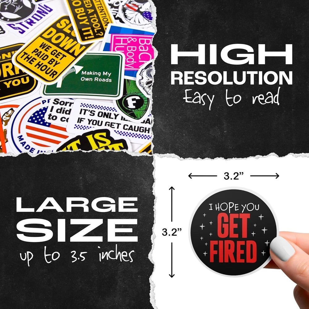 200 PCS Hard Hat Stickers for Adults - Vinyl & Waterproof Funny Stickers, Ideal gallery