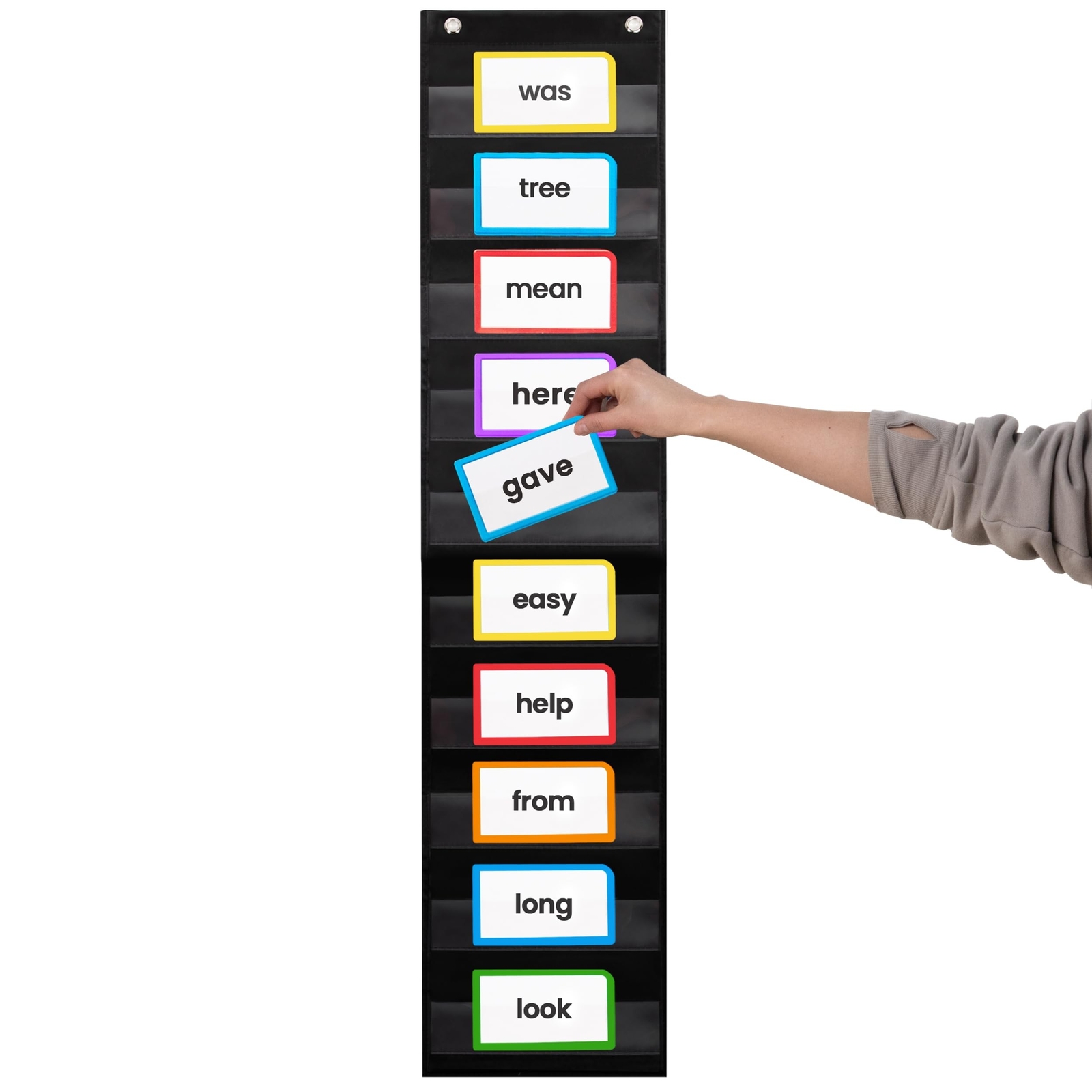 9" Wide x 44" Pocket Chart, Black - Sturdy Pocket Chart for Classroom for Sen... gallery