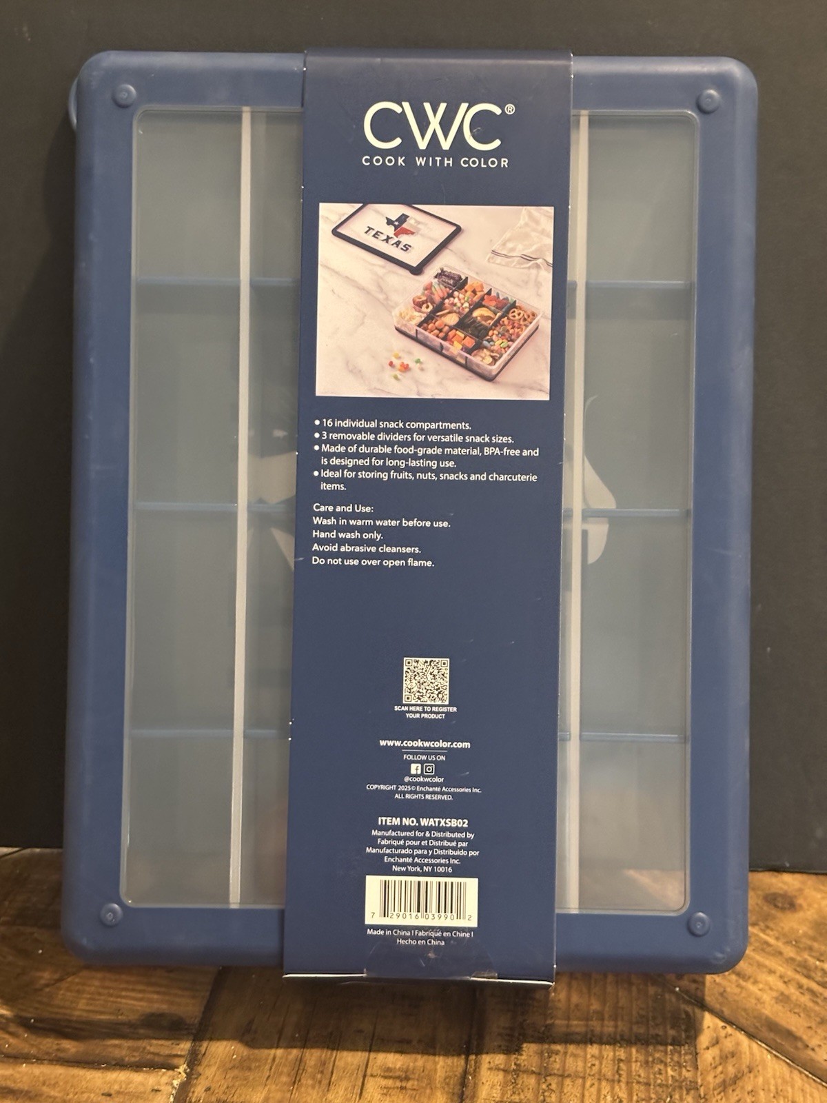 CWC Cook With Color On-the-Go Snack Box 16 Compartment Blue Food Storage Snackle gallery