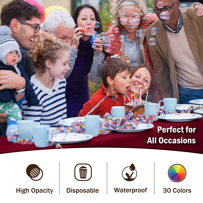 Exquisite 6-Pack Premium Plastic Tablecloth 54in. x 108in. Rectangle Plastic ... gallery