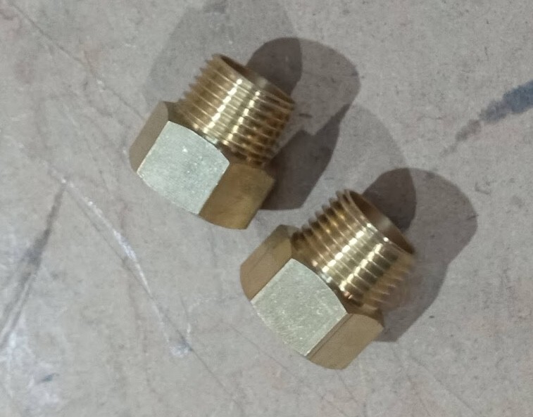 SET OF 2 - Brass Adapter Fitting - 1/2 Inch BSP Female X 1/2 Inch NPT Male gallery