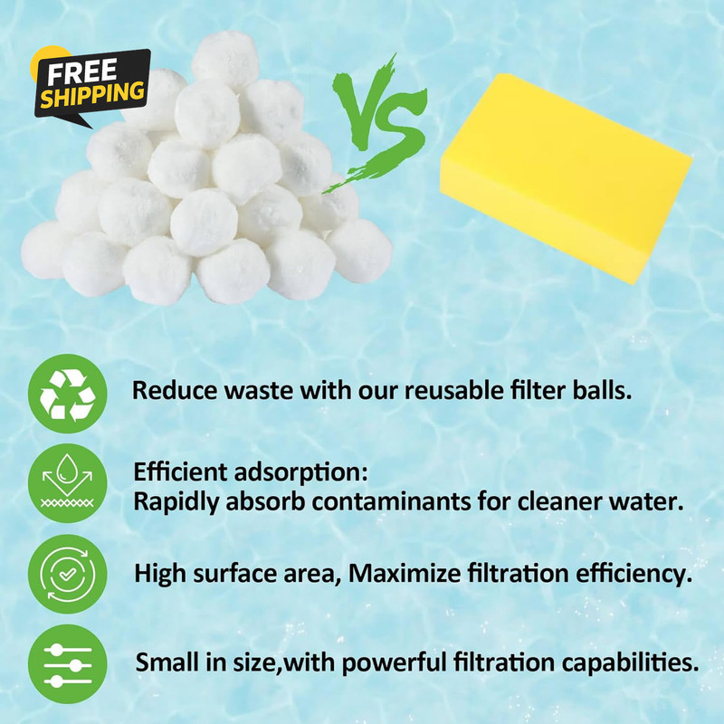50PCS Pool Filter Balls for Sand-Filter Dry Filter Sand Balls,Reusable Swimming gallery