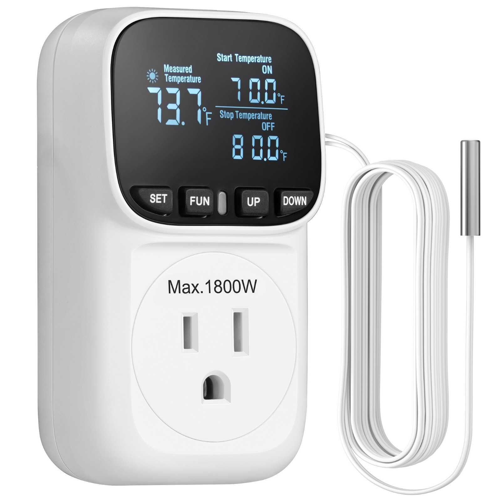 Digital Temperature Controller, Heavy Duty 15A/1800W Thermostat Outlet Plug, VA gallery