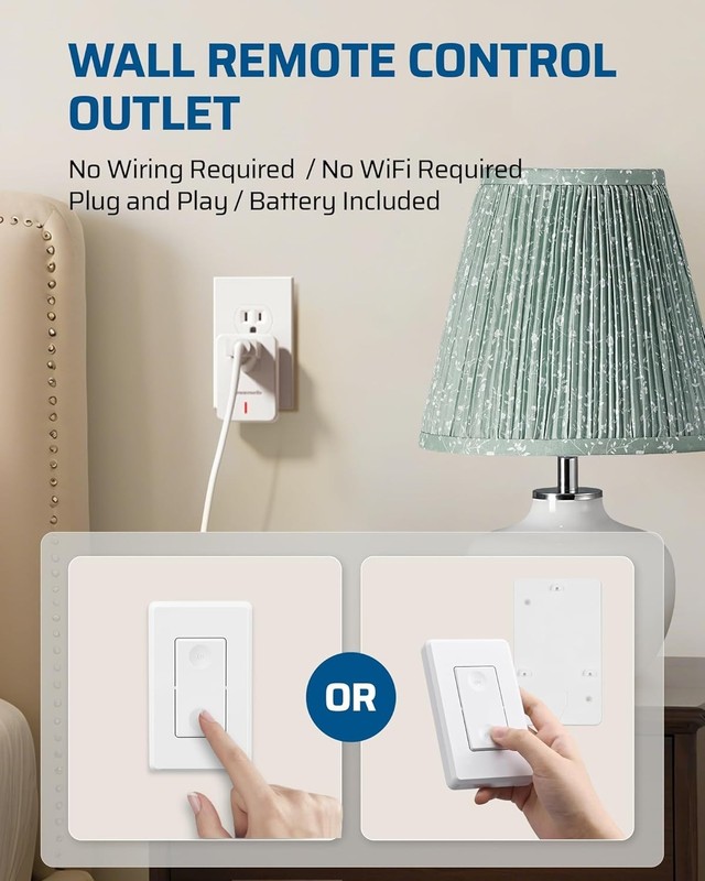 DEWENWILS Remote Control Outlet Wireless Wall Mounted Light Switch, Electrical. gallery
