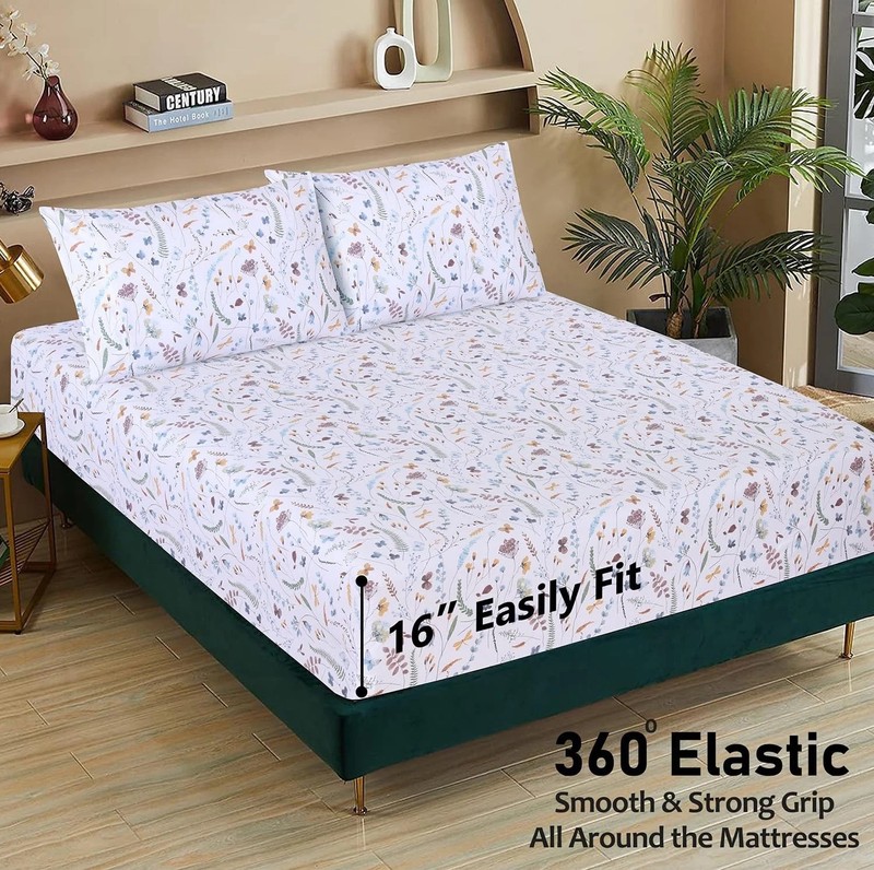 100% Cotton Sheets - Crispy Cooling Percale Sheets for Full Size Bed, Breathable gallery