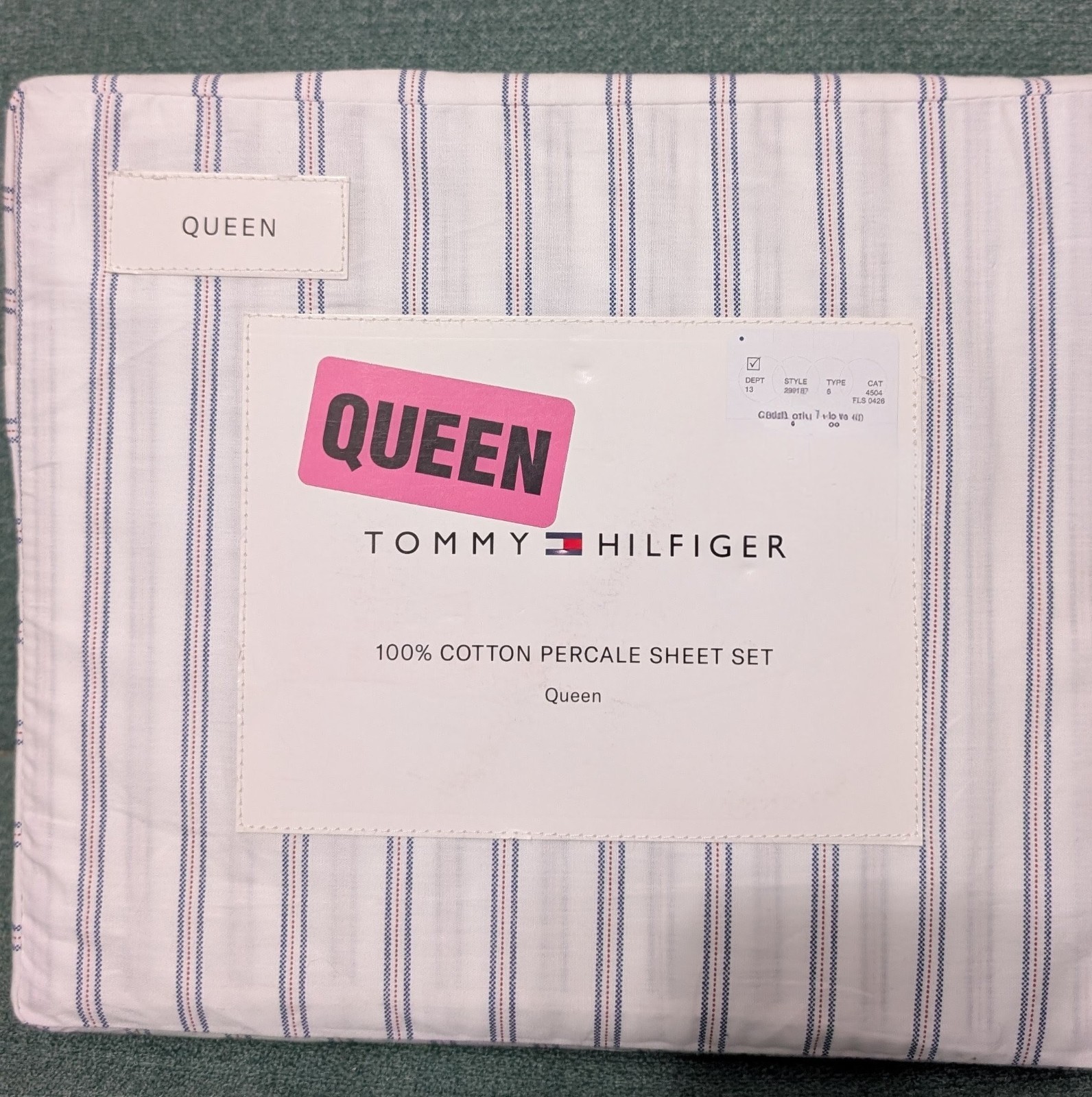 Tommy Bahama Queen Sheets, Cotton Percale Bedding Set Joshua Tree Stripe Blue gallery