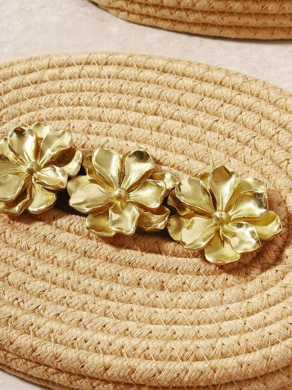 Camellia Flower Drawer Dresser Knobs Handle Gold Brass Cabinet Kitchen Pull Knob gallery