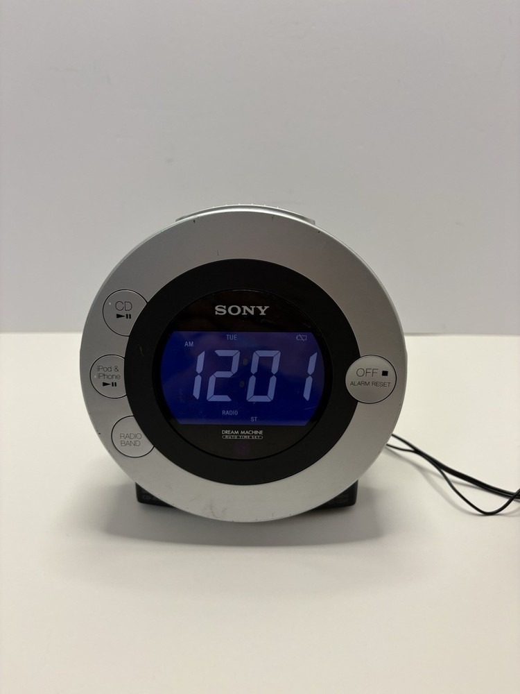 Sony Dream Machine ICF-CD3iP FM/AM Clock Radio w/CD Player iPhone Dock TESTED