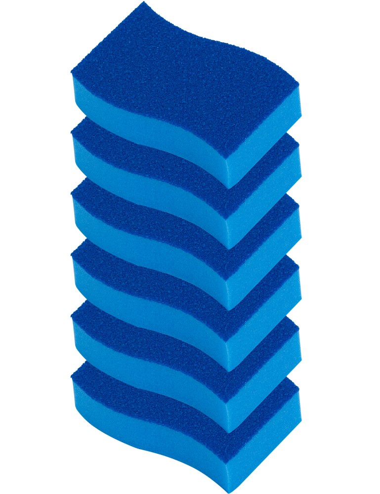 ELITRA Antimicrobial Non-Scratch Scrubber Cleaning Sponge, Pack of 6 - Blue