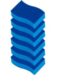 ELITRA Antimicrobial Non-Scratch Scrubber Cleaning Sponge, Pack of 6 – Blue