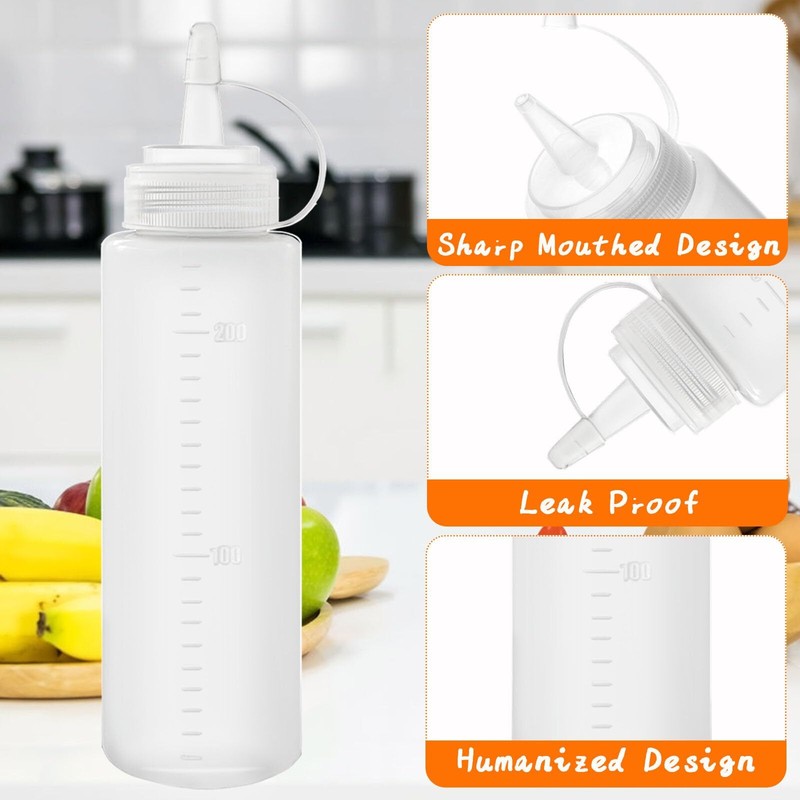 12 Pack 8 oz Plastic Squeeze Bottles Multipurpose Squirt Bottles for Ketchup,... gallery