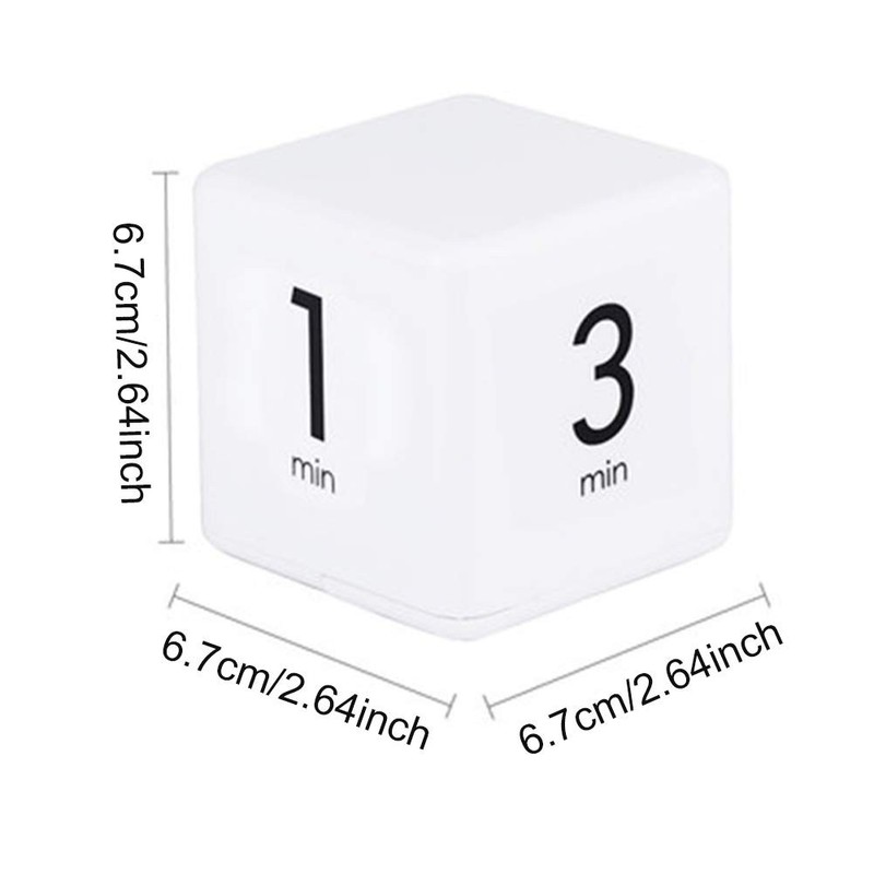 Cube Timer - 5, 15, 30 & 60 Min for Time Management (White) Kitchen & White gallery