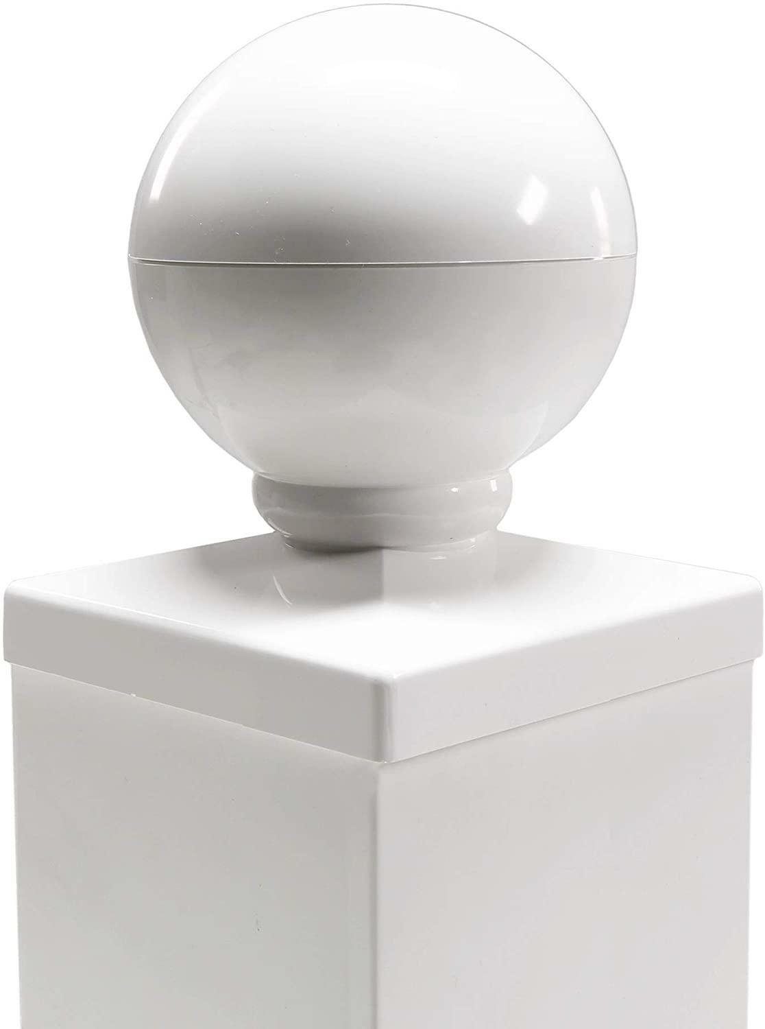 4" x 4" Vinyl Ball/Dome Post Cap | Vinyl Fence Post Cap | White (Single Pack) gallery