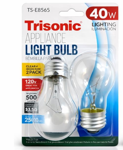 40W Appliance Light Bulb 2 Pack Clear A15 E26 Medium Base 120V Oven Fridge gallery