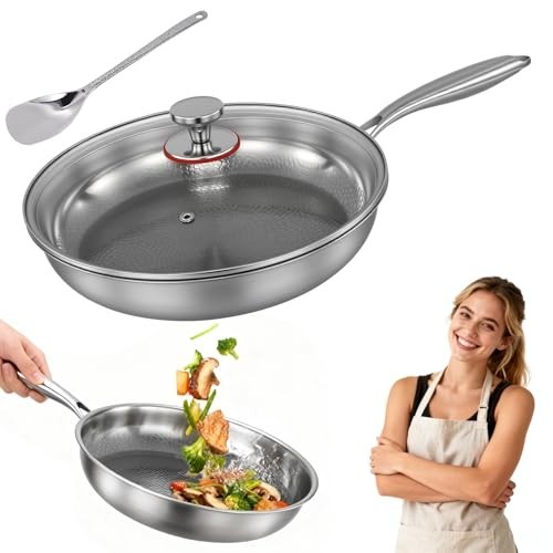 2025 New Titanium Hammered Pan Pro with Lid, Titanium Pans for Cooking -Durable gallery
